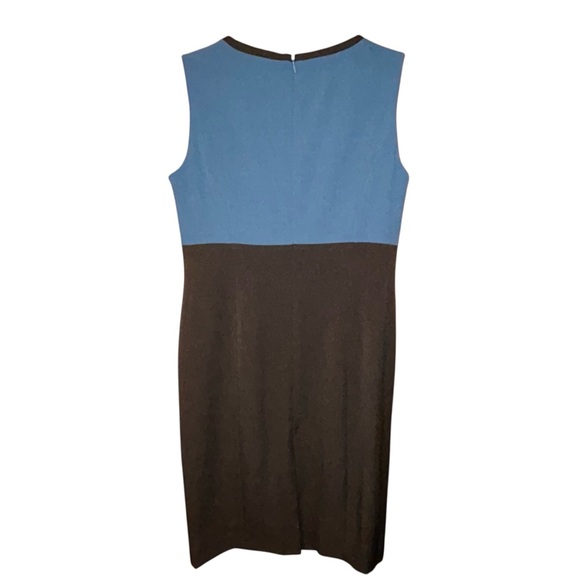 Kasper Colorblock Sheath Dress Grey Frost Blue Size 6 Sleeveless NWT Office - Picture 4 of 11